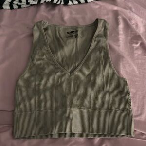 brown stretchy tank crop top